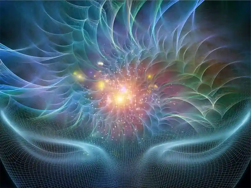 Sci Fi mind with light swirling